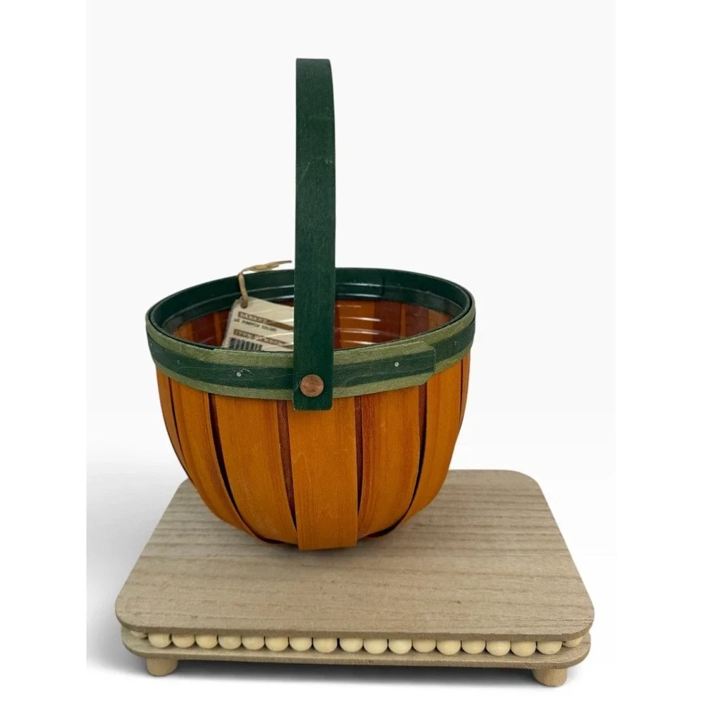 Longaberger 2013 Halloween Fall Orange Spice Pumpkin Splint Basket & Protector